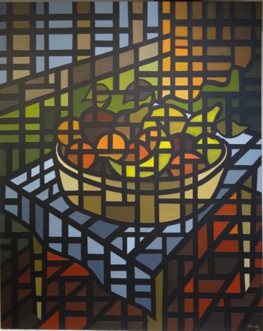 Painting titled "Nature morte aux fr…" by Philippe Delval, Original Artwork, Oil
