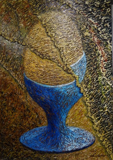 Malerei mit dem Titel "Empreinte minérale" von Philippe Delval, Original-Kunstwerk, Öl