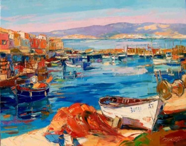 Painting titled "SETE. PORT DE POINT…" by Alain Demarte, Original Artwork, Oil