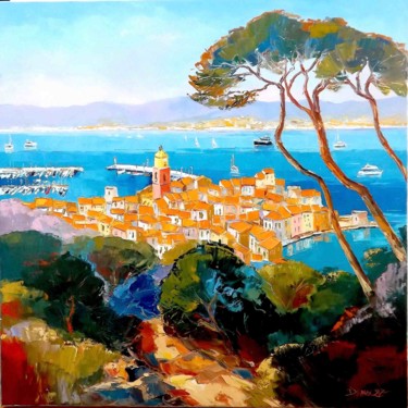 Painting titled "SAINT TROPEZ PANORA…" by Alain Demarte, Original Artwork, Oil