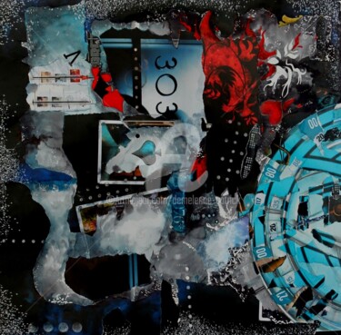 Collages titled "S-461 La roue tourn…" by Patrick Demelenne, Original Artwork, Collages