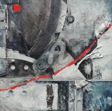 Schilderij getiteld "T 33-6 Glissement" door Patrick Demelenne, Origineel Kunstwerk, Acryl