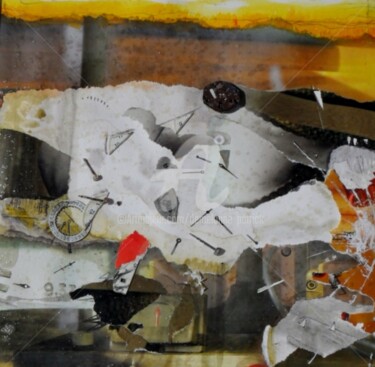 Collages intitulée "R-343 Et si le temp…" par Patrick Demelenne, Œuvre d'art originale, Collages