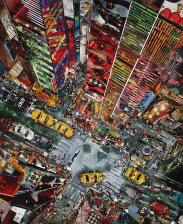 Collages intitulée "R-442-Vertige" par Patrick Demelenne, Œuvre d'art originale, Gouache