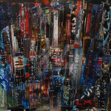 Collages titulada "R-460  De nuit" por Patrick Demelenne, Obra de arte original, Tinta