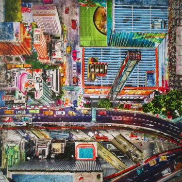 F 1651 Collages intitulée "F 1651" par Patrick Demelenne, Œuvre d'art originale, Collages