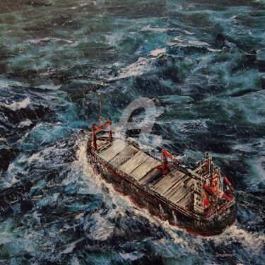 Collages intitolato "F 1728 Marine" da Patrick Demelenne, Opera d'arte originale, Collages