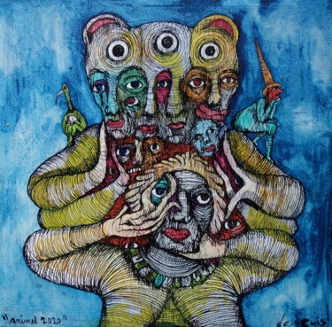 Nuvish 2 Dessin intitulée "Nuvish 2" par Eric Demelis, Œuvre d'art originale, Encre