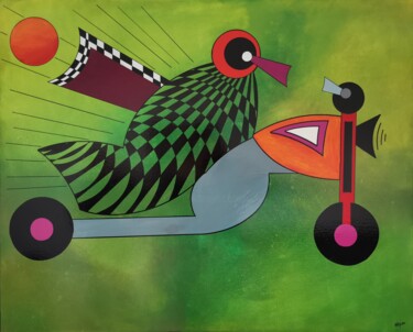 제목이 "Race"인 미술작품 Rémy Demestre로, 원작, 아크릴 나무 들것 프레임에 장착됨