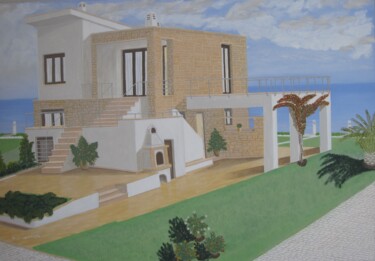 Ζωγραφική με τίτλο "Σπιτι" από Δημητρης Σταυροπουλος, Αυθεντικά έργα τέχνης, Λάδι