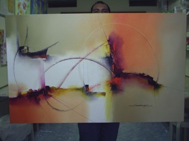 Pintura intitulada "abstrato laranja 2" por Demétrio Muniz, Obras de arte originais