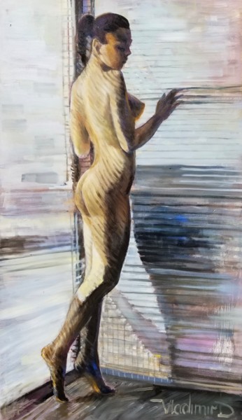 Painting titled "Nude lady" by Vladimir Demidovich, Original Artwork, Oil