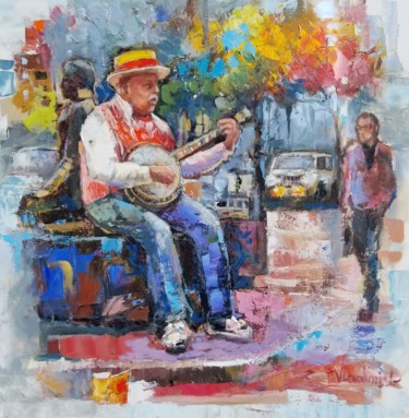 Painting titled "musician" by Vladimir Demidovich, Original Artwork, Oil