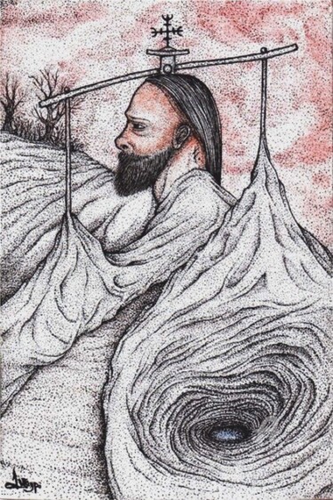 Картина под названием "Весы на горе "Ай То…" - Artur Demiurov, Подлинное произведение искусства, Чернила