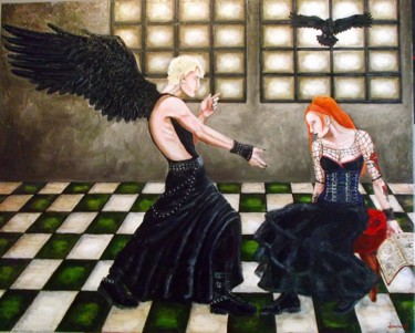 Peinture intitulée "Anunciación" par Yolanda Molina Brañas (demonio), Œuvre d'art originale, Huile
