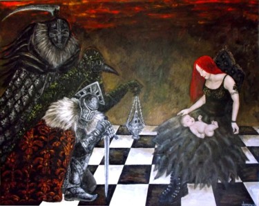「Adoración」というタイトルの絵画 Yolanda Molina Brañas (demonio)によって, オリジナルのアートワーク, オイル
