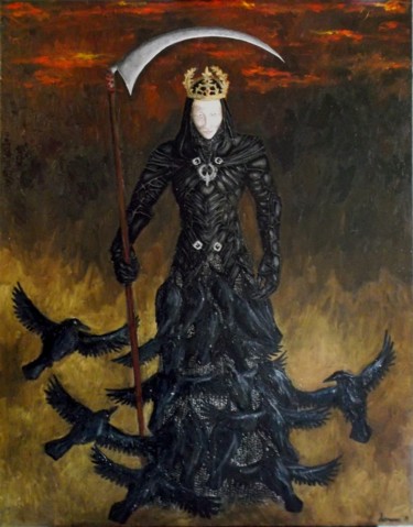 Painting titled "Regina mundi" by Yolanda Molina Brañas (demonio), Original Artwork, Oil