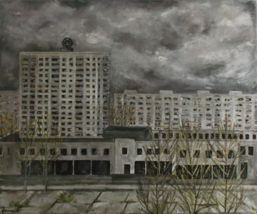 「Chernobyl」というタイトルの絵画 Yolanda Molina Brañas (demonio)によって, オリジナルのアートワーク, オイル