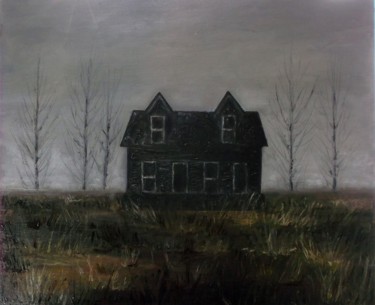 Pintura titulada "Casa negra. Oleo so…" por Yolanda Molina Brañas (demonio), Obra de arte original, Oleo
