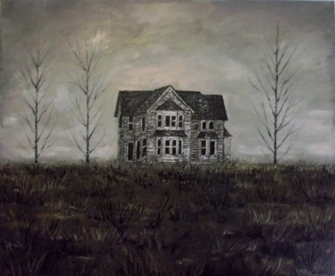 Painting titled "casa abandonada. Ol…" by Yolanda Molina Brañas (demonio), Original Artwork, Oil