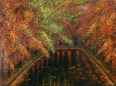 Pintura intitulada "Fuego en el agua" por Yolanda Molina Brañas (demonio), Obras de arte originais, Óleo