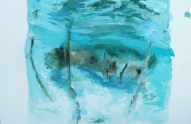 Peinture intitulée "Underwater landscape" par Catherine Demorand, Œuvre d'art originale, Acrylique