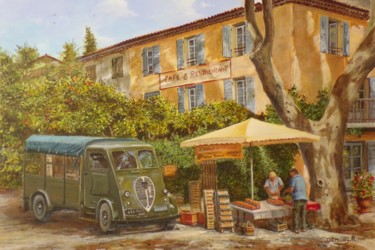Painting titled "Le camion d Henri" by Philippe Demory, Original Artwork, Acrylic