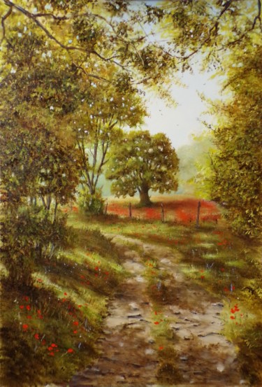 Peinture intitulée "Le printemps est là" par Philippe Demory, Œuvre d'art originale, Huile