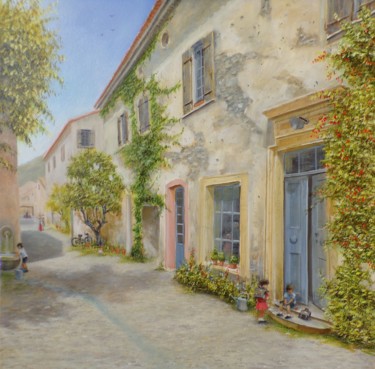 Painting titled "Après l école" by Philippe Demory, Original Artwork, Oil
