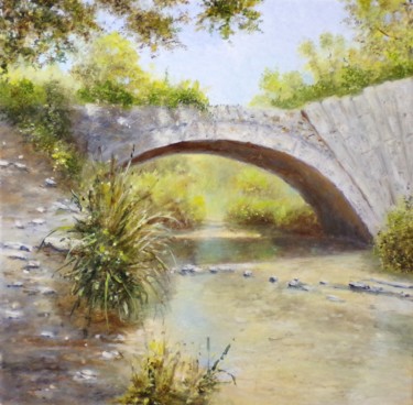 Painting titled "" Pont à coquille d…" by Philippe Demory, Original Artwork, Oil