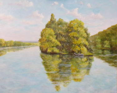 Peinture intitulée "bords-de-seine" par Philippe Demory, Œuvre d'art originale