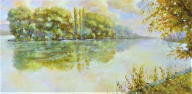 Painting titled "bords-de-seine" by Philippe Demory, Original Artwork