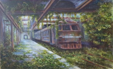 Painting titled "TERMINUS" by Philippe Demory, Original Artwork, Oil