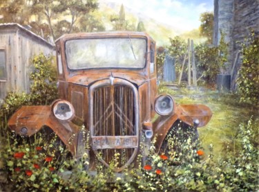 Painting titled "Citroen U23" by Philippe Demory, Original Artwork, Oil