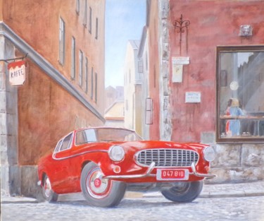 Painting titled "la belle suédoise" by Philippe Demory, Original Artwork, Oil Mounted on Wood Stretcher frame