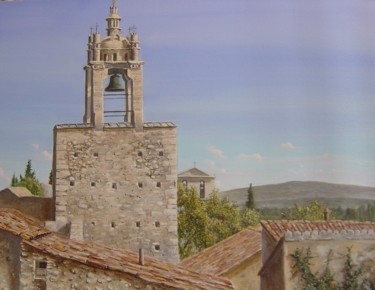 Peinture intitulée "Le clocher de CUCUR…" par Philippe Demory, Œuvre d'art originale, Autre