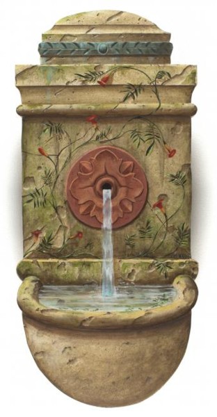 Pintura intitulada "fontaine" por Philippe Demory, Obras de arte originais