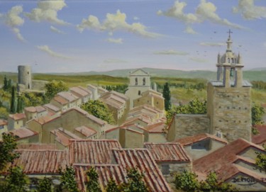 Pintura titulada "Les toits de Cucuron" por Philippe Demory, Obra de arte original