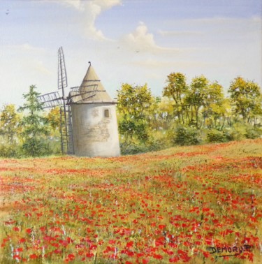 Painting titled "Moulin de Sannes" by Philippe Demory, Original Artwork, Acrylic