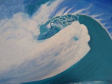 Schilderij getiteld "Rough Sea" door Aldeni Senhorinha De Lemos, Origineel Kunstwerk, Acryl