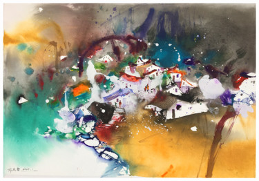 Malerei mit dem Titel "《逸境系列20》" von Chun Lei Deng, Original-Kunstwerk, Aquarell