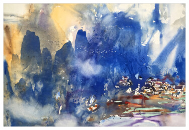 Painting titled "《秘境2》76x56cm2020年30…" by 春雷 邓, Original Artwork, Gouache