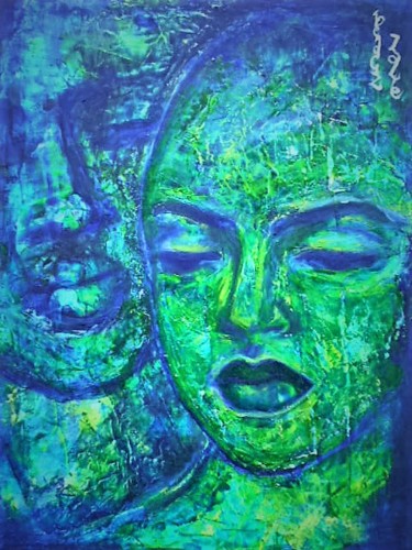 Painting titled "Black Opals" by Dengiz Zolte, Original Artwork, Acrylic