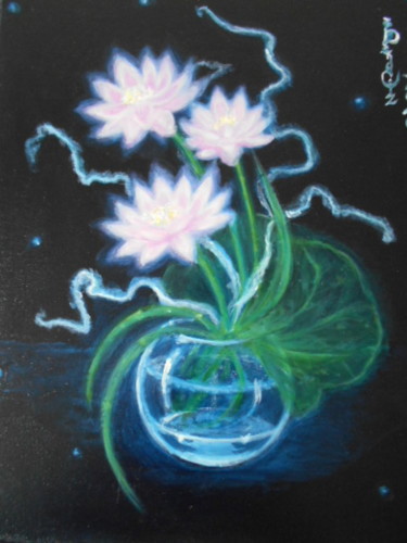 Painting titled "Lotuses." by Dengiz Zolte, Original Artwork, Acrylic