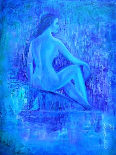 Painting titled "Bather." by Dengiz Zolte, Original Artwork, Oil