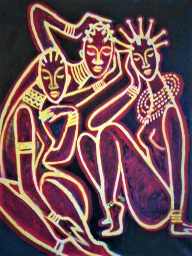 Peinture intitulée "Three graces." par Dengiz Zolte, Œuvre d'art originale, Acrylique