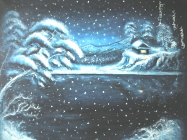 Painting titled "Snowfall" by Dengiz Zolte, Original Artwork, Acrylic