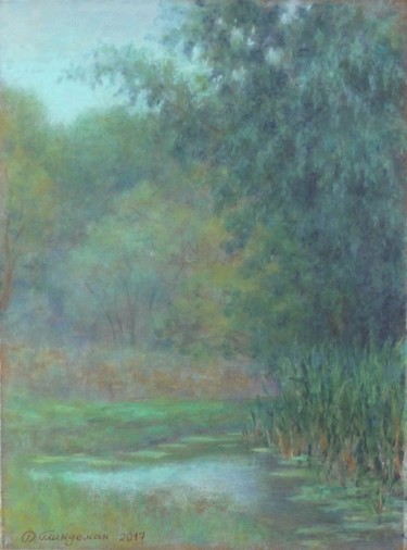 Dessin intitulée "Backwater. pastel e…" par Denis Glindeman, Œuvre d'art originale, Pastel