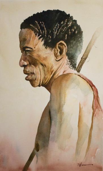 Painting titled "khoi-san.jpg" by Denio Viana, Original Artwork, Watercolor