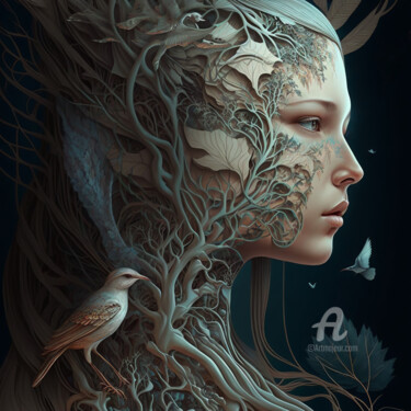 Arte digital titulada ""The Girl - Nature"…" por Denis Agati, Obra de arte original, Imagen generada por IA